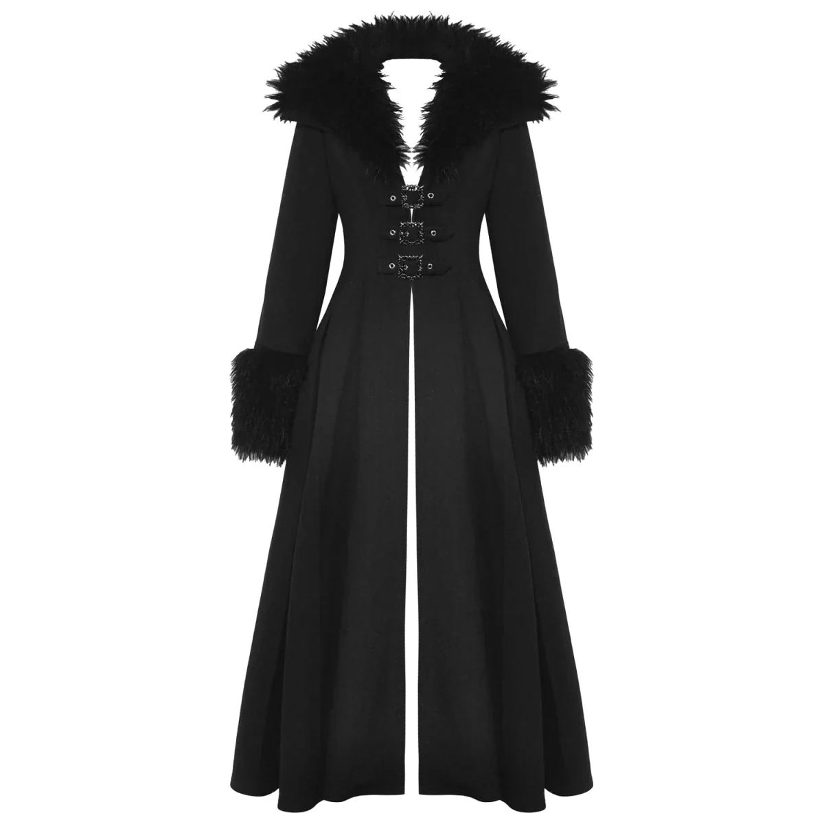 Abrigo Largo con Cuello de Pelo y Lazada Trasera - Image 6