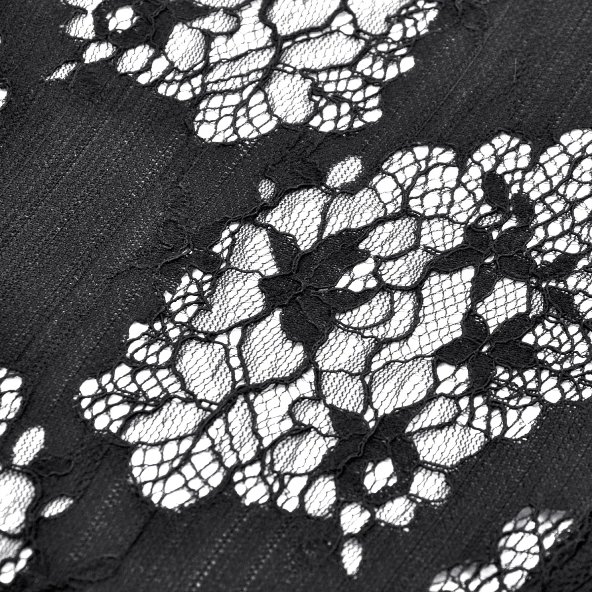 Top  Gótico Con Cruzados y Encaje Floral Negro - Image 13