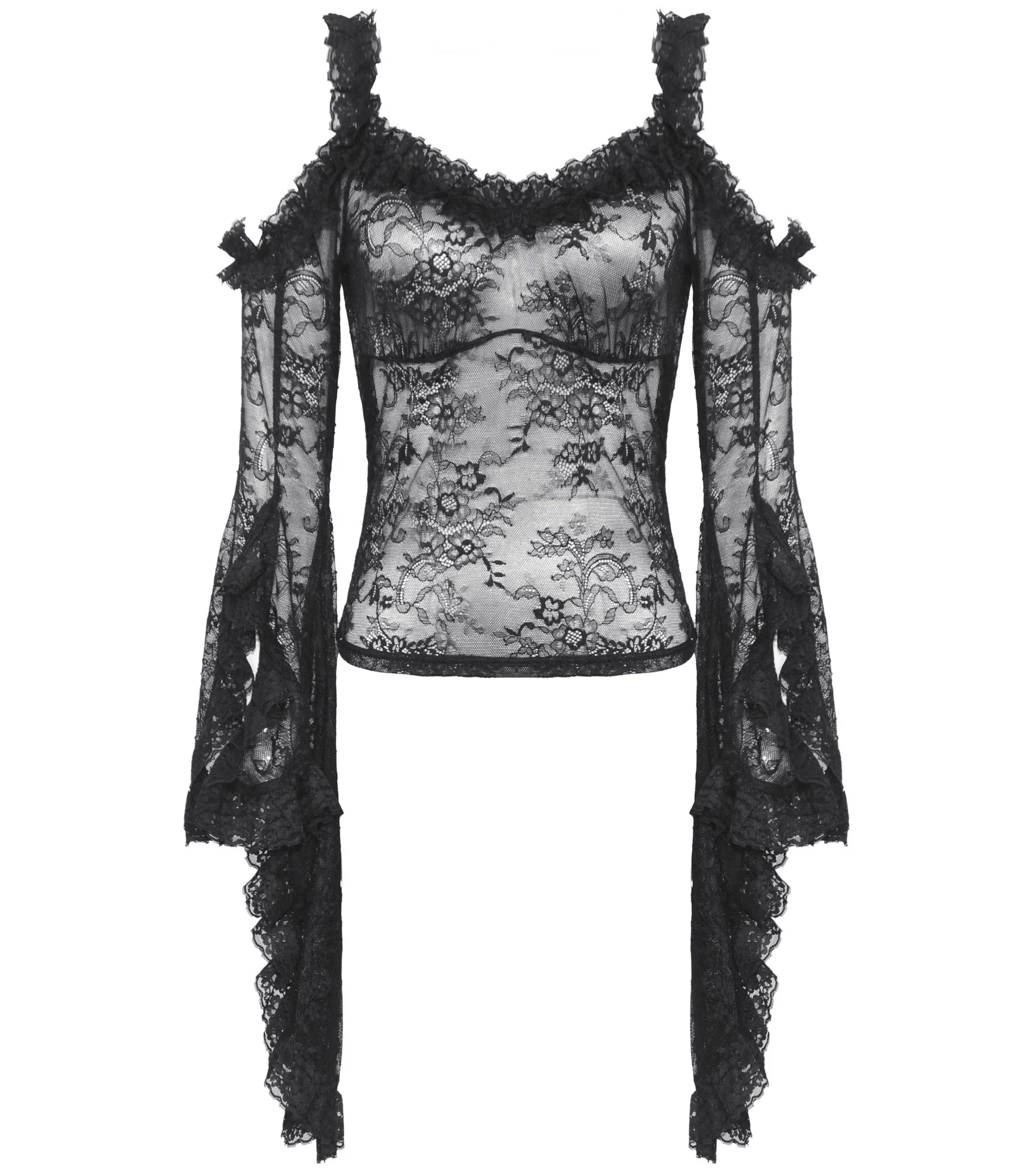 Camiseta Gótica Negra "Eris" Mangas Acampanadas - Image 6