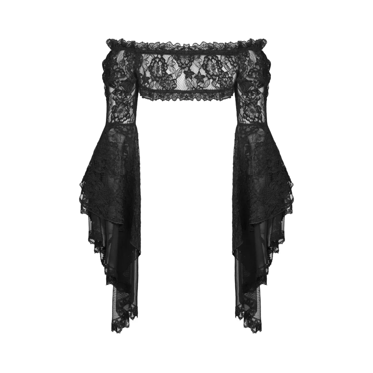 Bolero de Encaje Floral con Mangas Acampanadas - Image 9