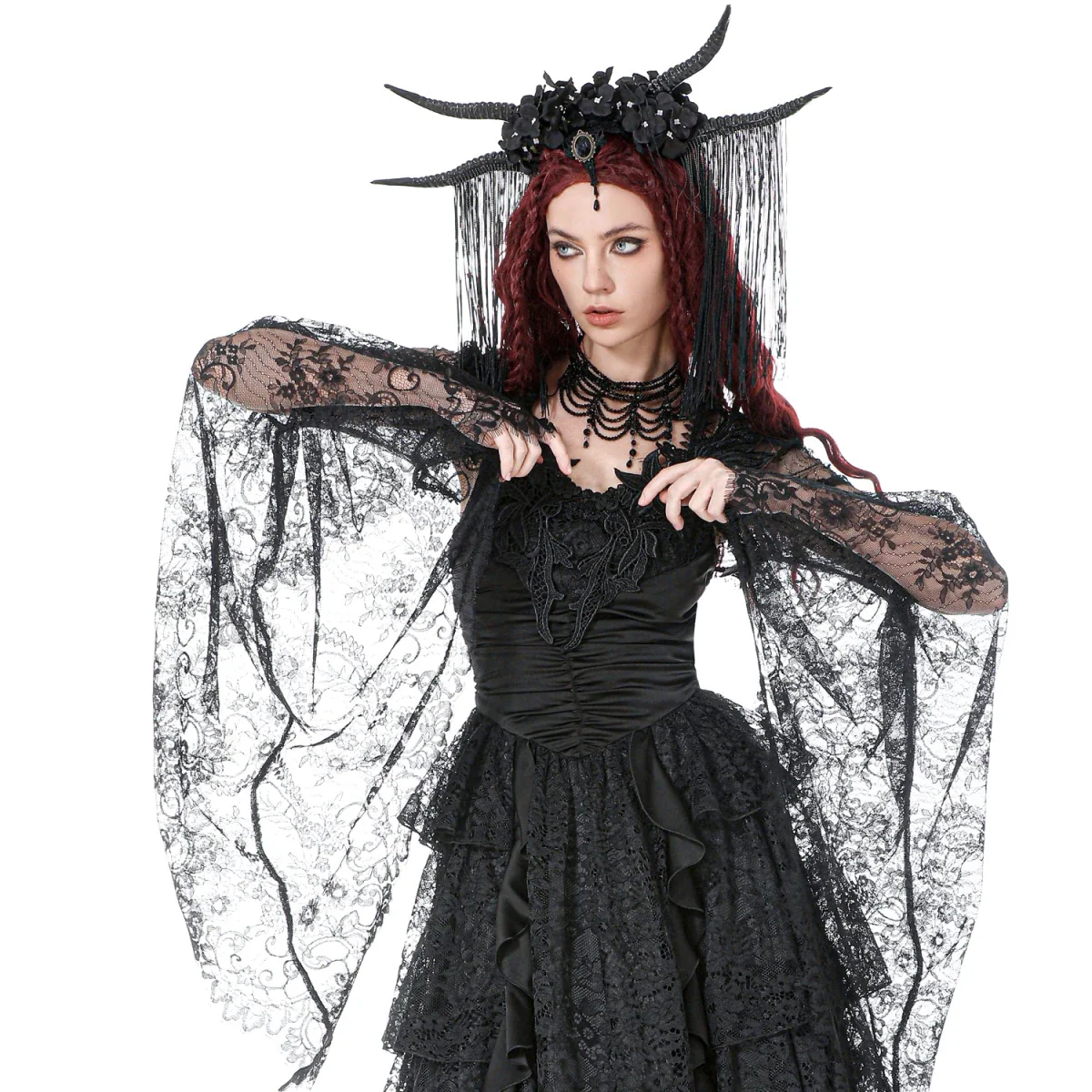 Bolero de Encaje Negro con Mangas Acampanadas - Image 16