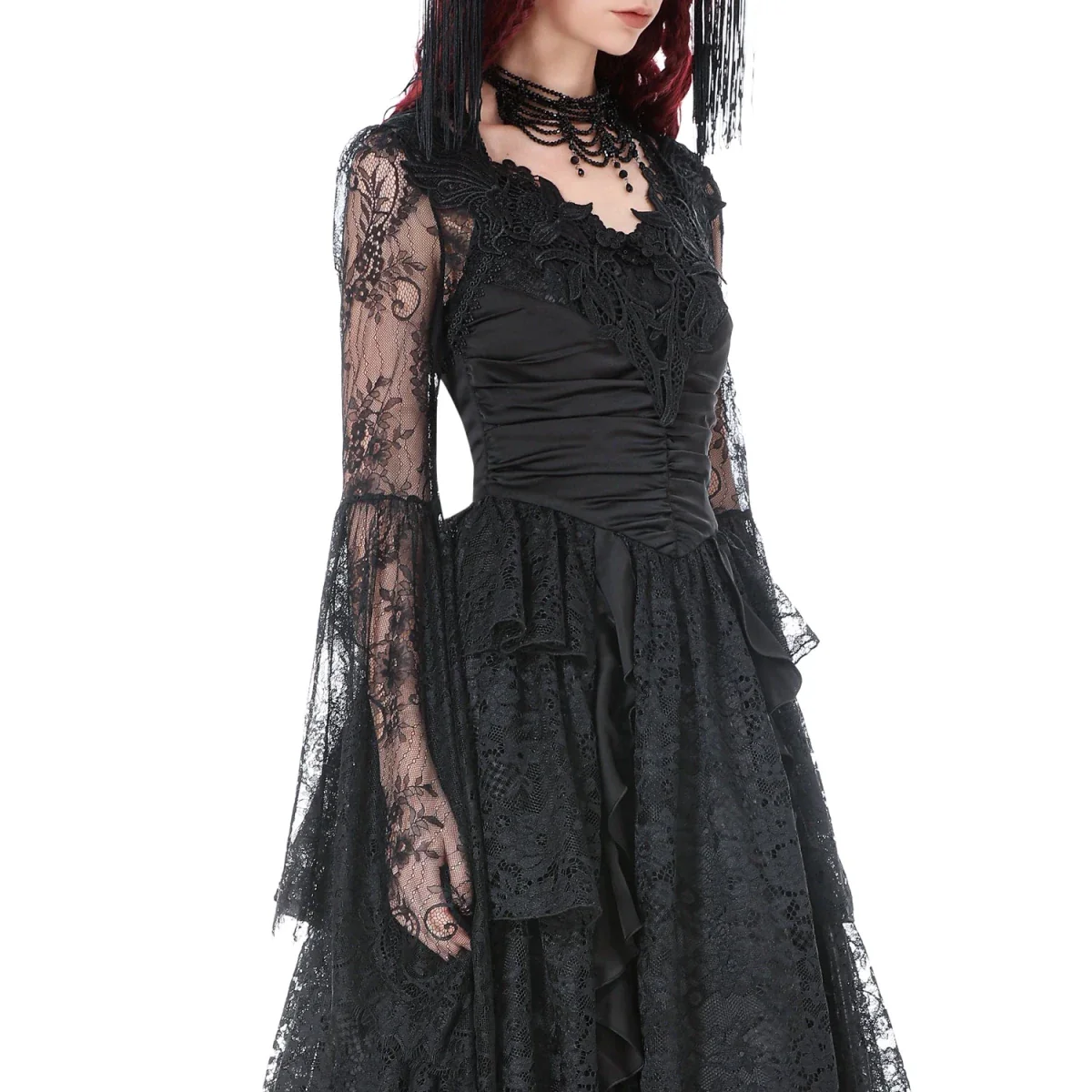 Bolero de Encaje Negro con Mangas Acampanadas - Image 3