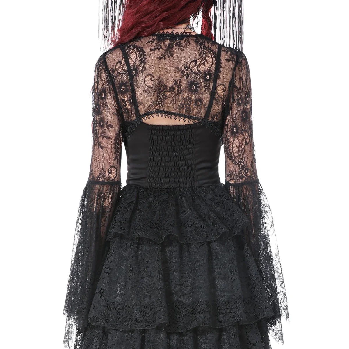 Bolero de Encaje Negro con Mangas Acampanadas - Image 4