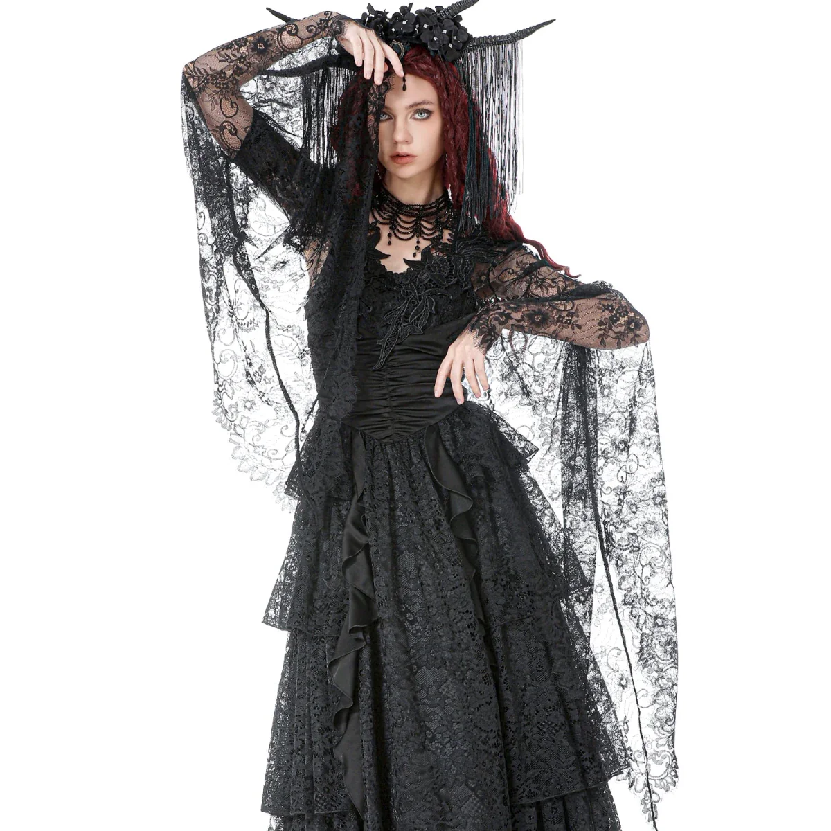 Bolero de Encaje Negro con Mangas Acampanadas - Image 6