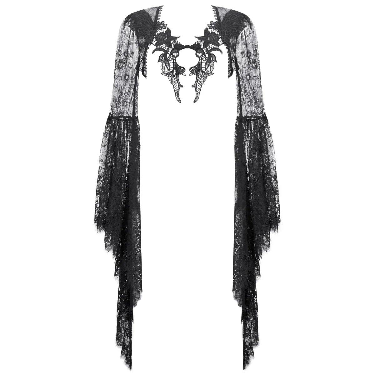 Bolero de Encaje Negro con Mangas Acampanadas - Image 8