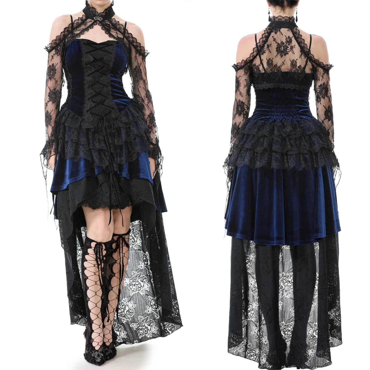 Bolero Gótico Negro Floral Mangas Acampanadas - Image 2