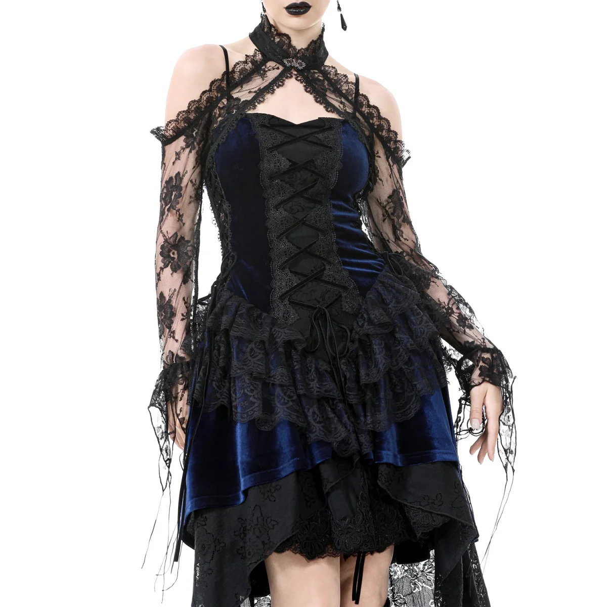 Bolero Gótico Negro Floral Mangas Acampanadas - Image 4