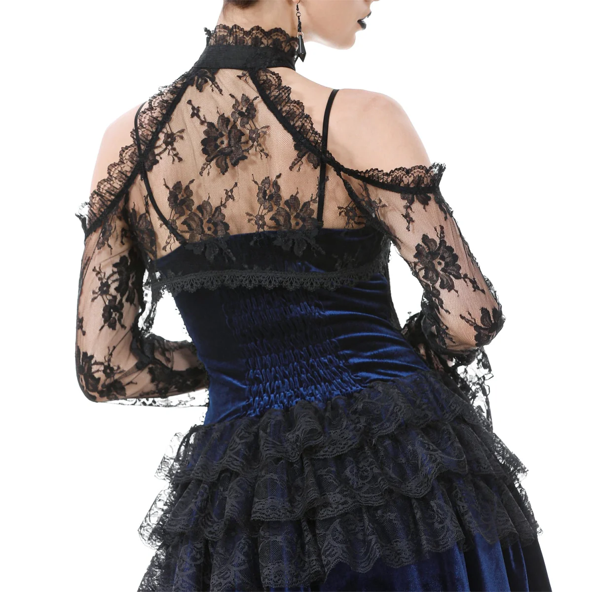 Bolero Gótico Negro Floral Mangas Acampanadas - Image 8