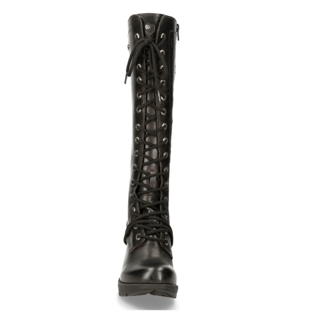Bota Alta Acordonada Tacón Piel - Image 3