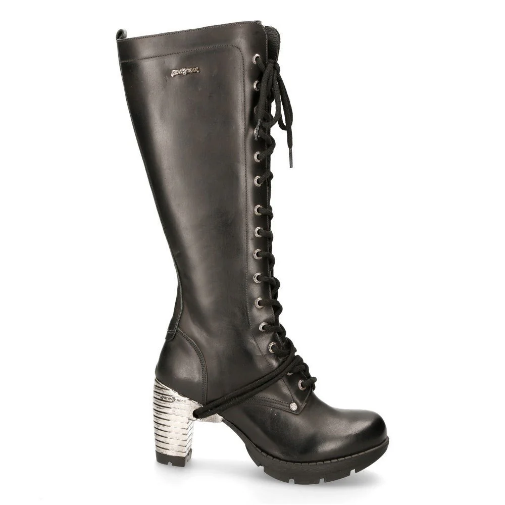 Bota Alta Acordonada Tacón Piel - Image 6