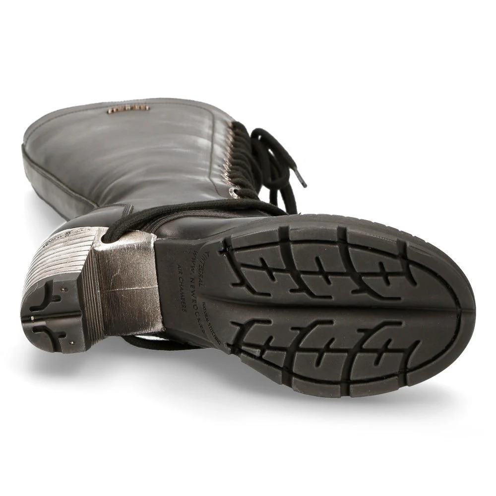 Bota Alta Acordonada Tacón Piel - Image 7