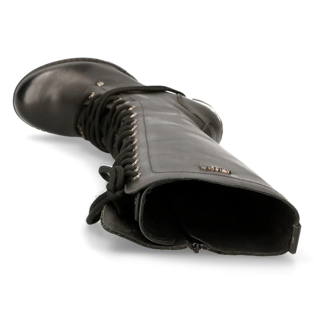 Bota Alta Acordonada Tacón Piel - Image 8