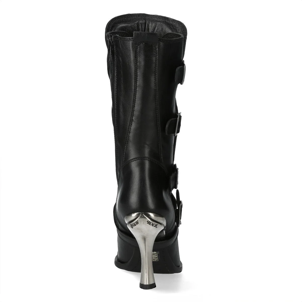 Bota Alta Tacón Aguja Piel Hebillas - Image 6