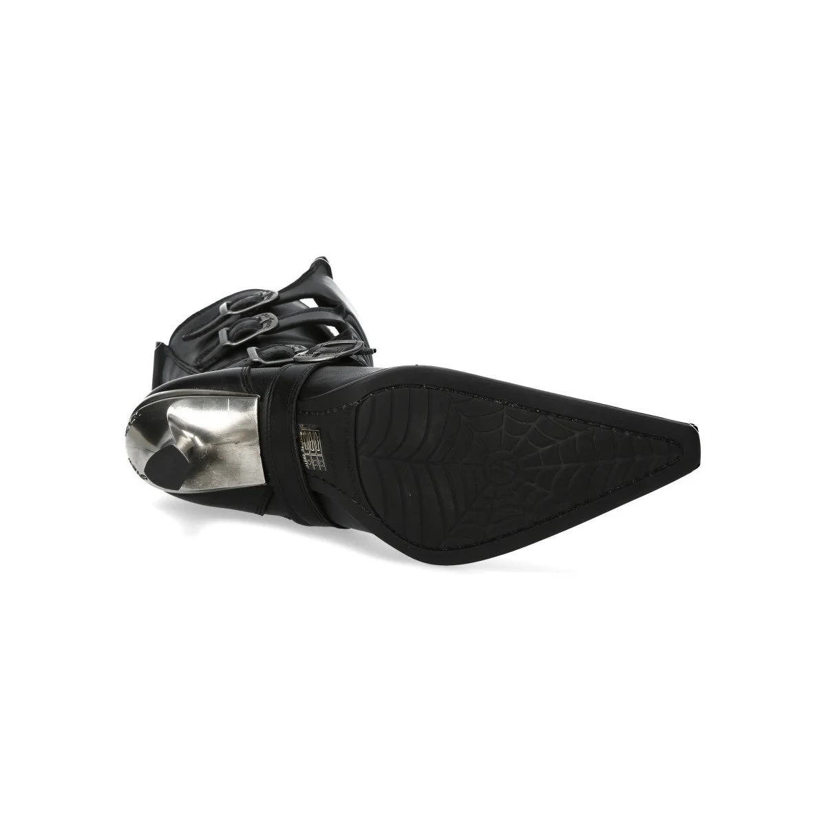 Bota Alta Tacón Aguja Piel Hebillas - Image 7
