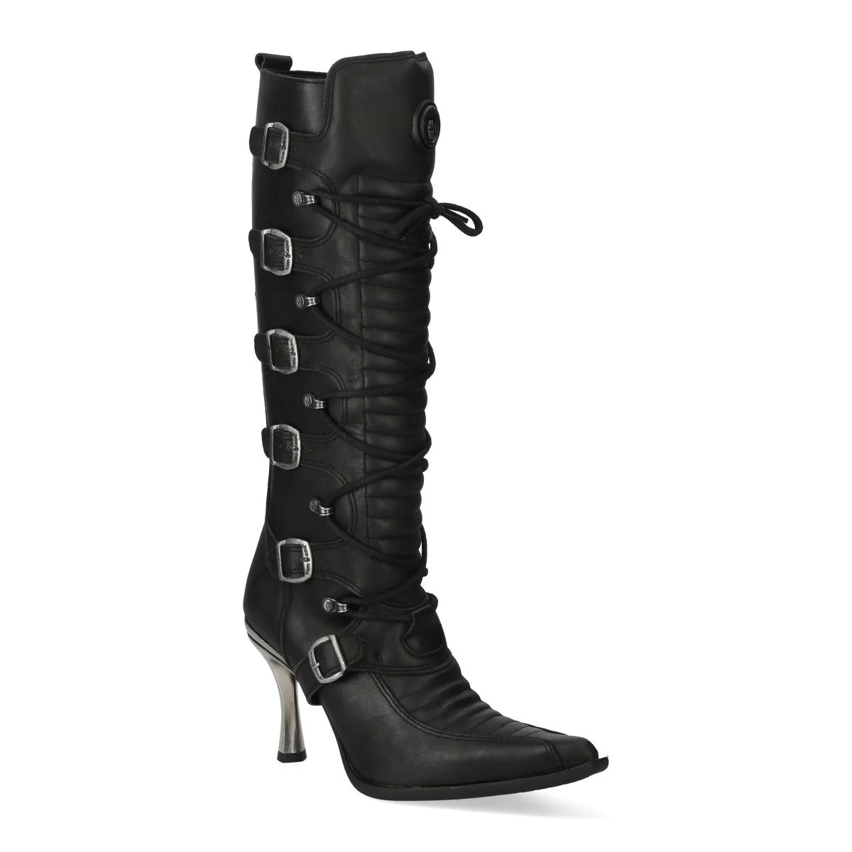 Botas New Rock Negras con Tacón Metálico - Image 3