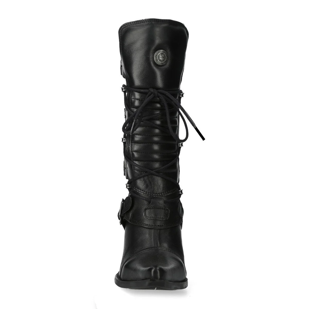 Botas New Rock Negras con Tacón Metálico - Image 3