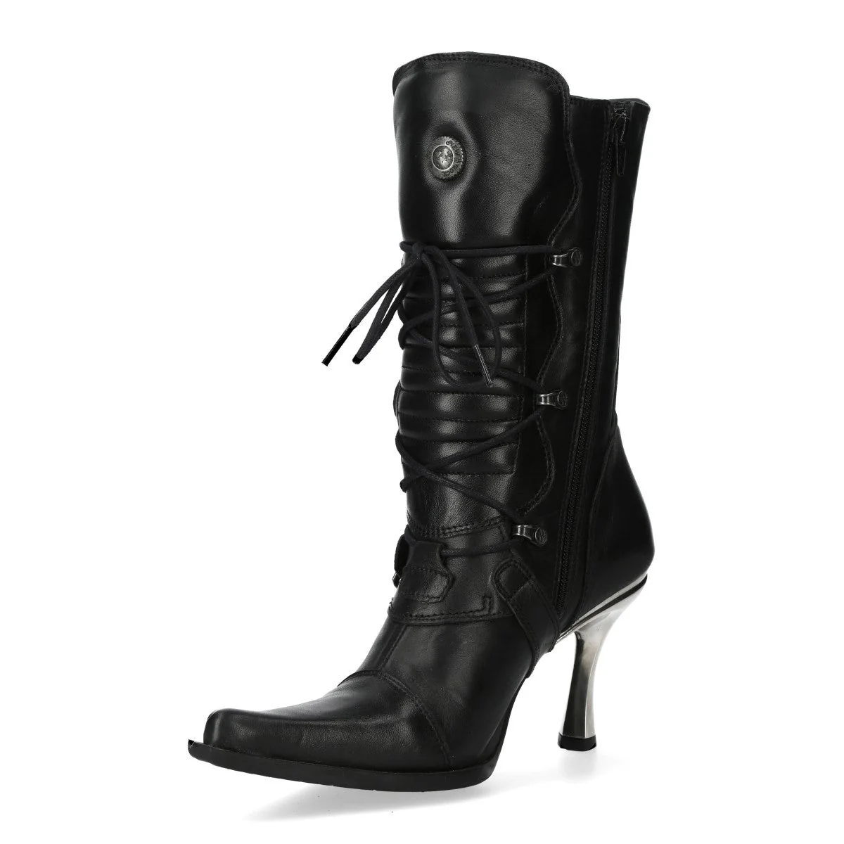 Botas New Rock Negras con Tacón Metálico - Image 4