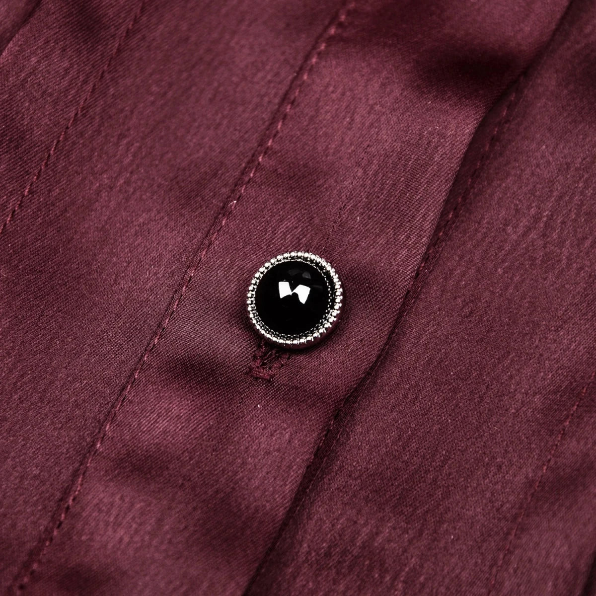 Camisa Burdeos de Satén con Volantes y Lazadas - Image 9