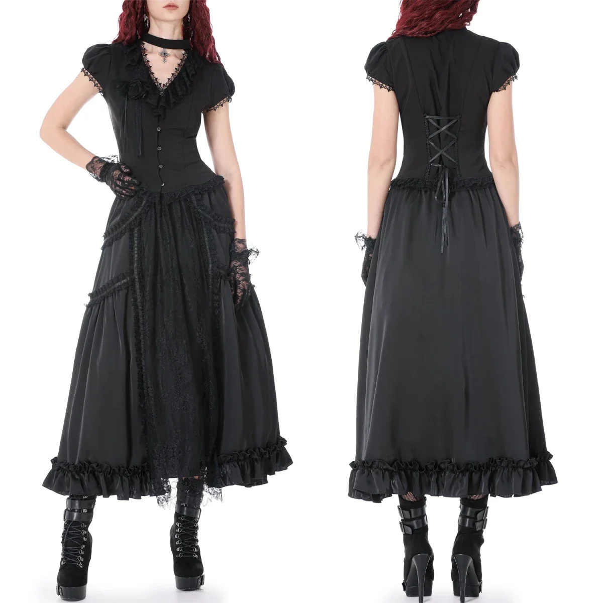 Camisa con Lazada Trasera y Detalle de Rosa - Image 3