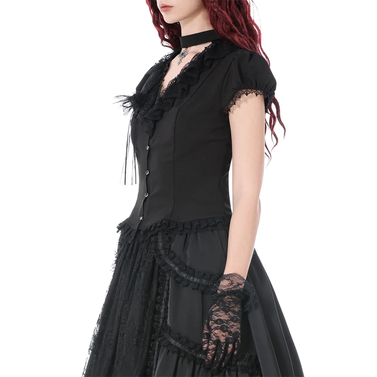 Camisa con Lazada Trasera y Detalle de Rosa - Image 5