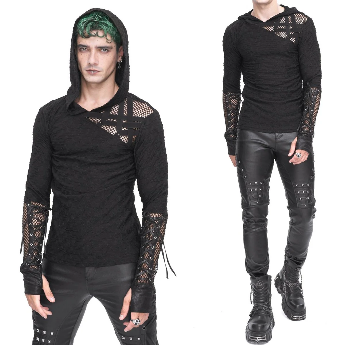 Camiseta Asimétrica con Capucha para Hombre - Image 3