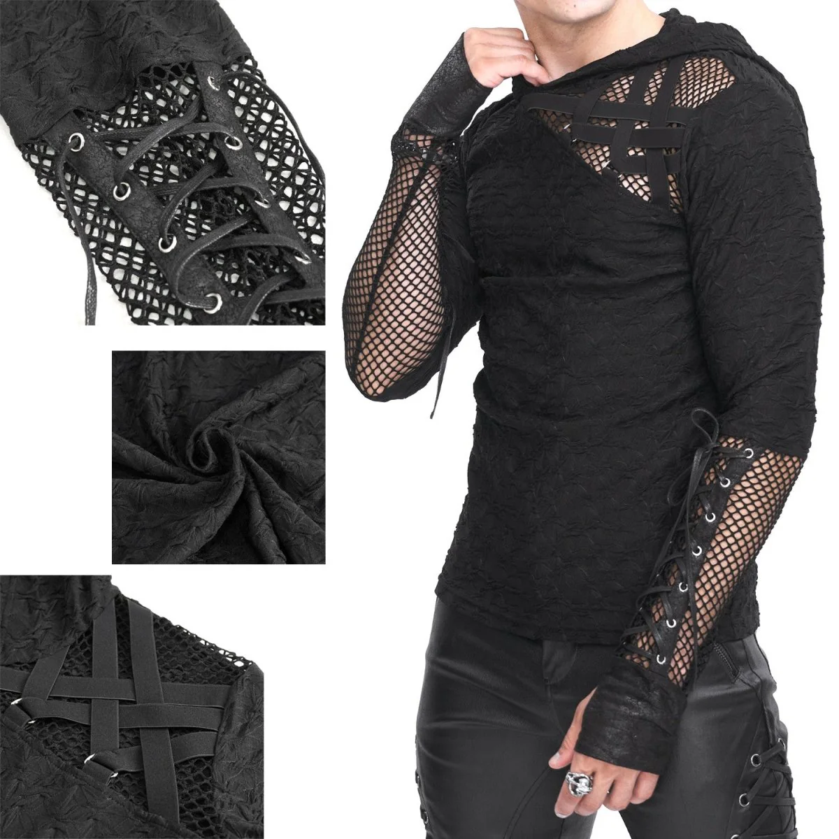 Camiseta Asimétrica con Capucha para Hombre - Image 4