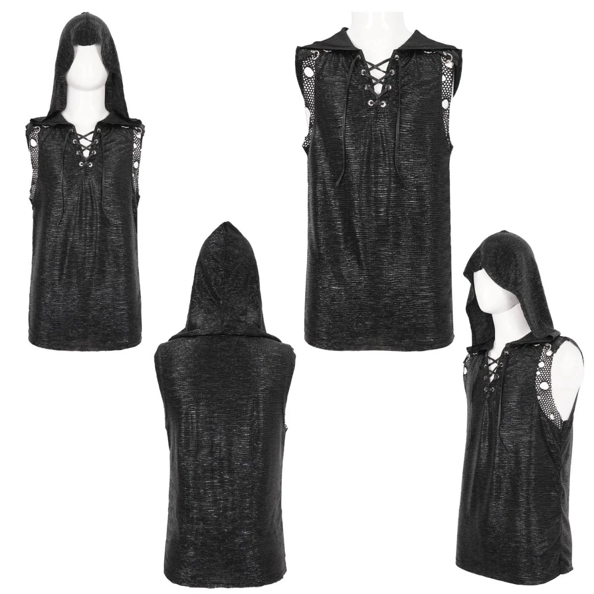 Camiseta con Rejilla y Capucha para Hombre - Image 5