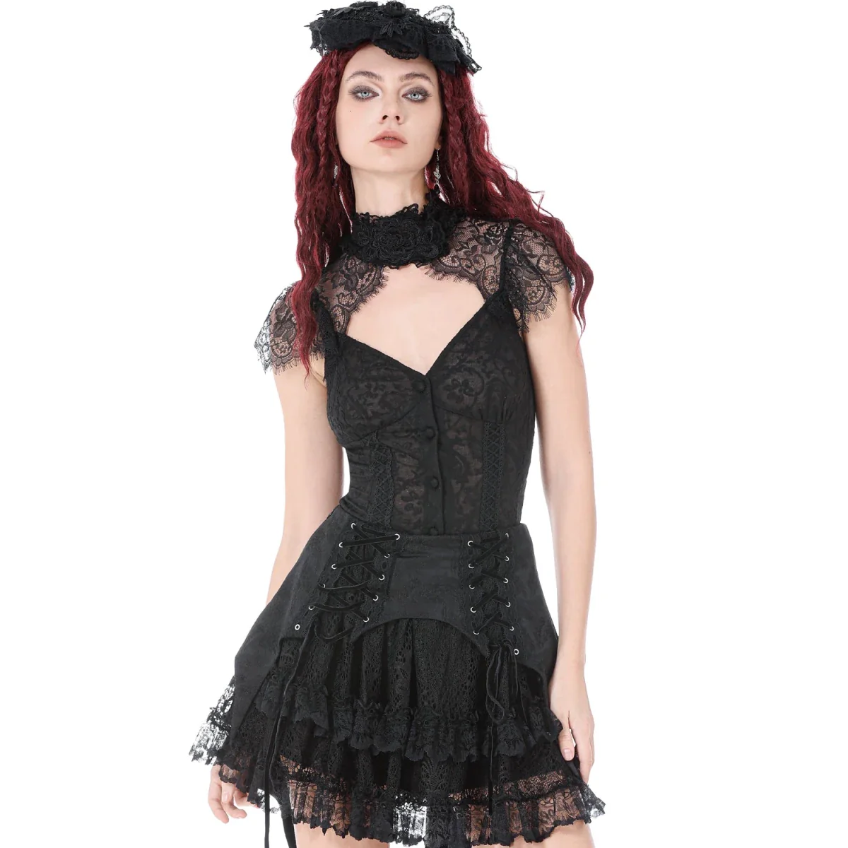 Camiseta  de Encaje con Escote Corazón y Botonadura - Image 5