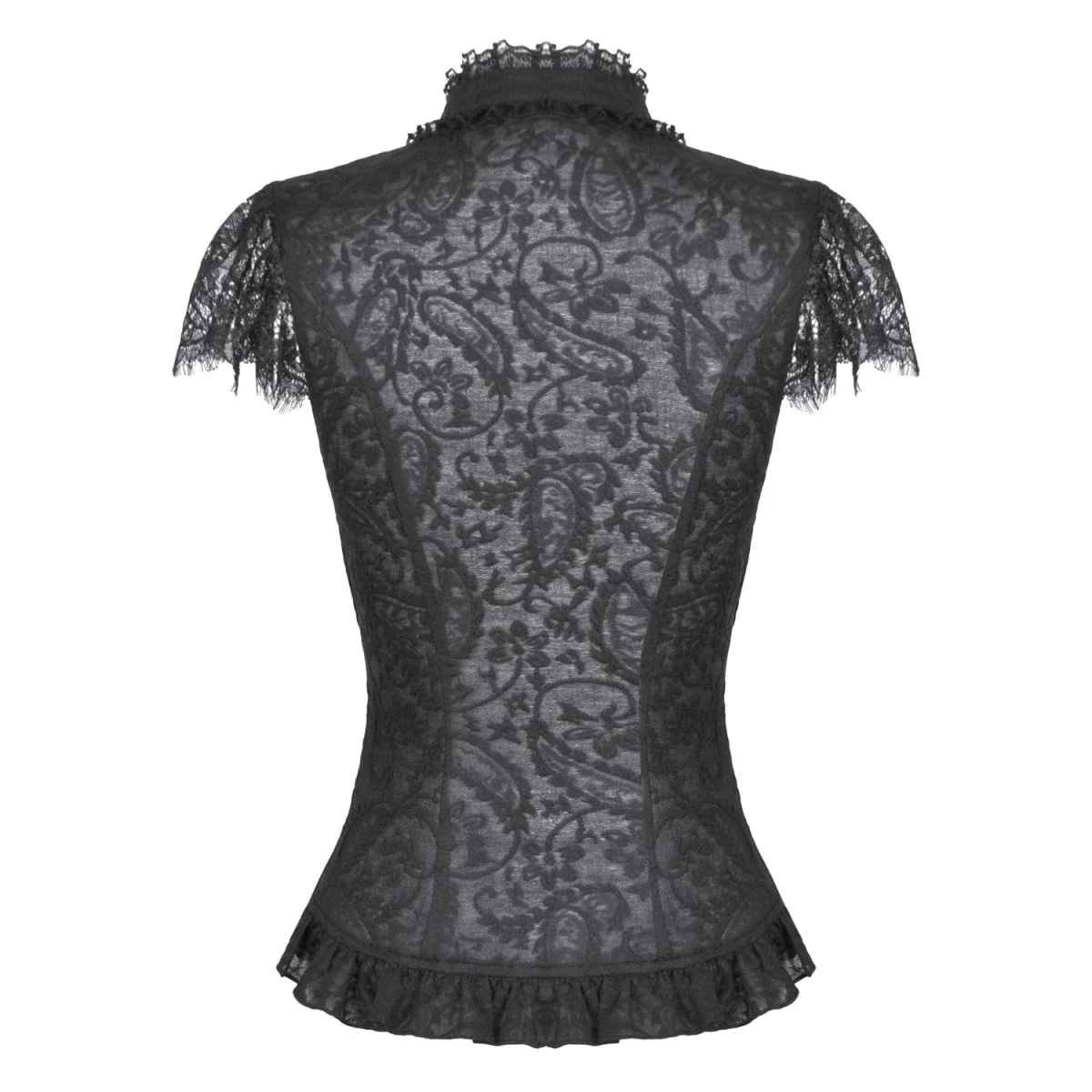 Camiseta  de Encaje con Escote Corazón y Botonadura - Image 8