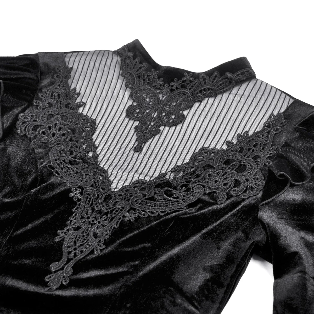 Camiseta  de Terciopelo con Encaje y Mangas Bell - Image 10