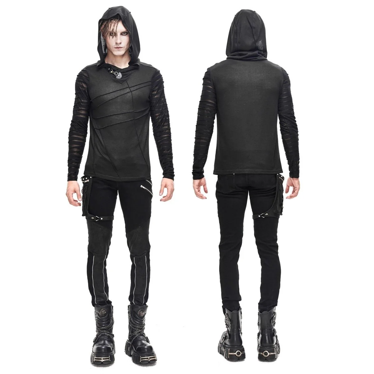 Camiseta Asimétrica con Capucha para Hombre - Image 2