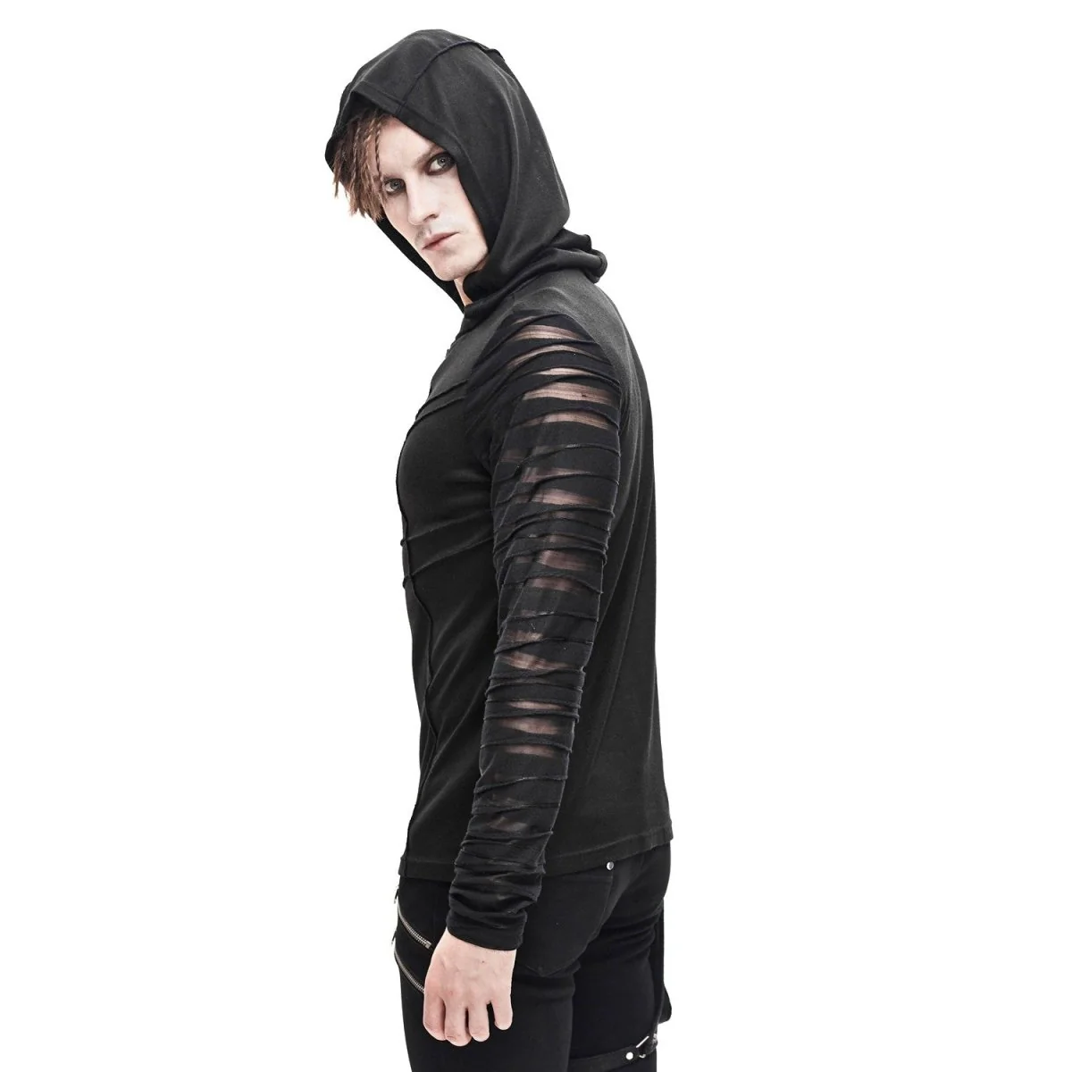 Camiseta Asimétrica con Capucha para Hombre - Image 3