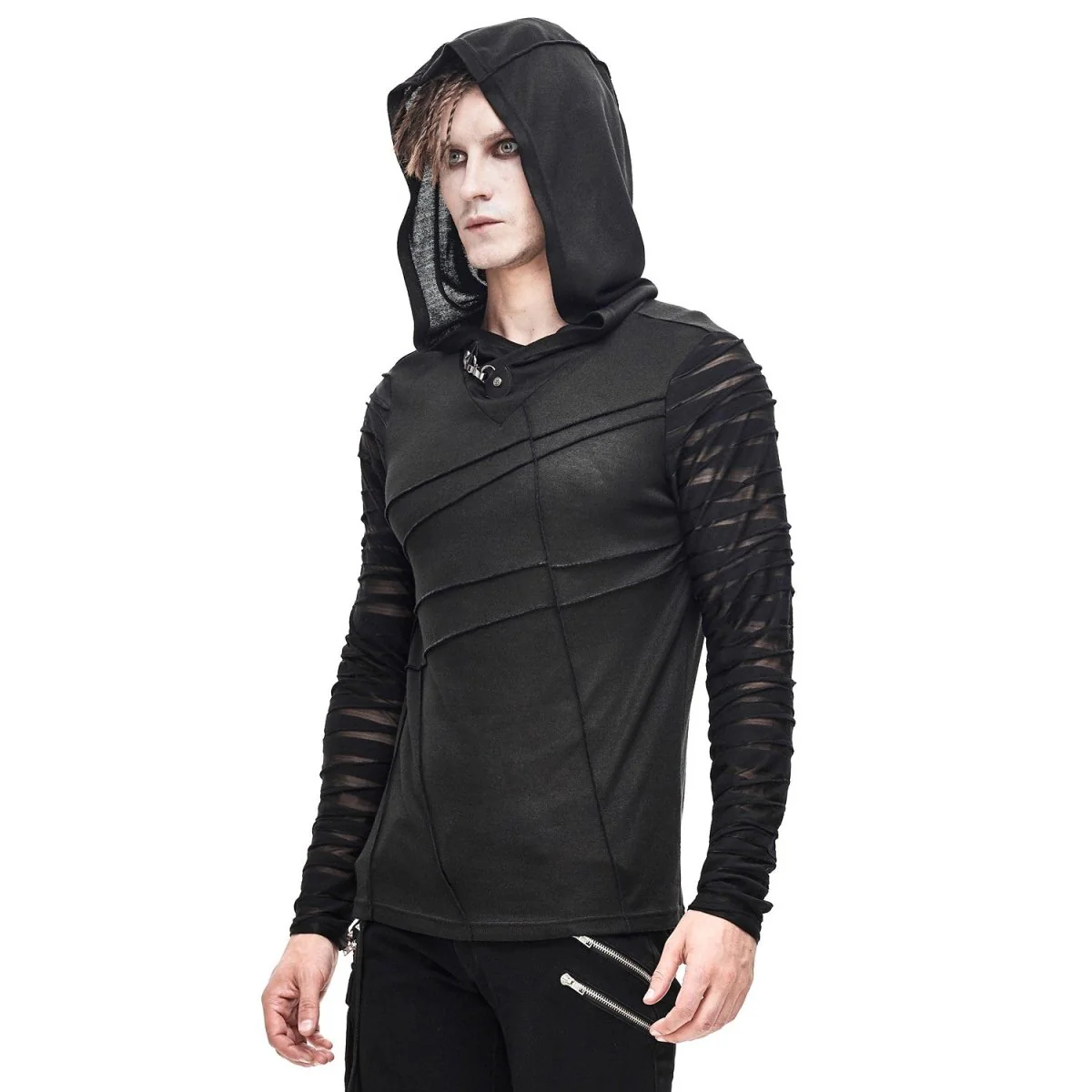 Camiseta Asimétrica con Capucha para Hombre - Image 4