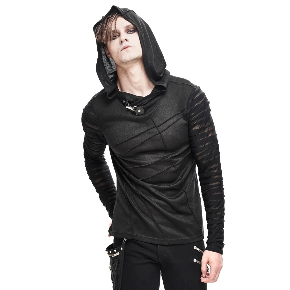 Camiseta Asimétrica con Capucha para Hombre - Image 5