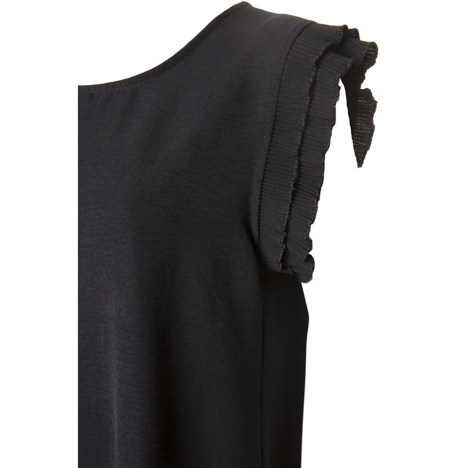 Blusa Negra Fluida con Volantes - Image 3