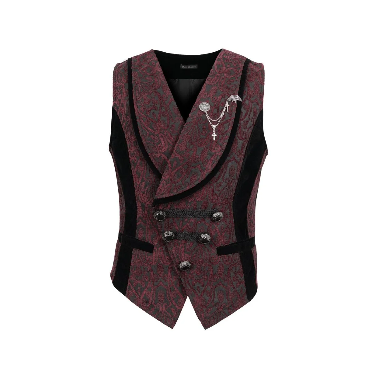 Chaleco Rojo con Brocado para Hombre - Image 5