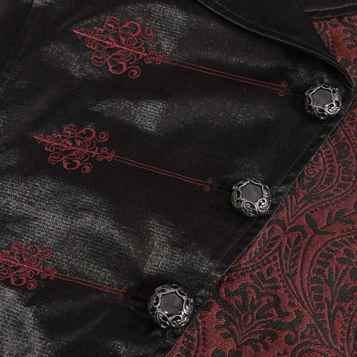Chaleco Rojo y Negro Asimétrico para Hombre - Image 7