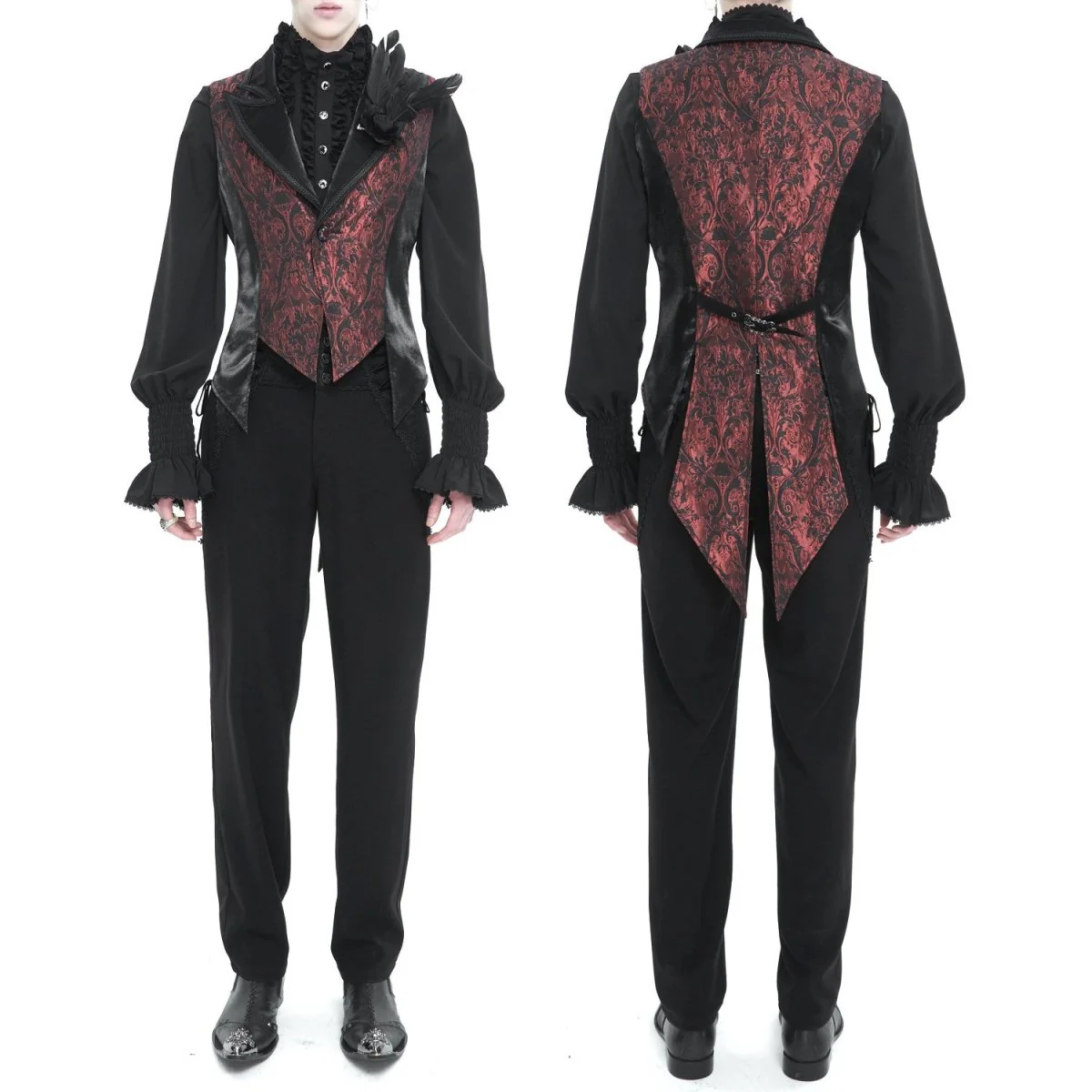 Chaleco Rojo y Negro Elegante para Hombre - Image 2