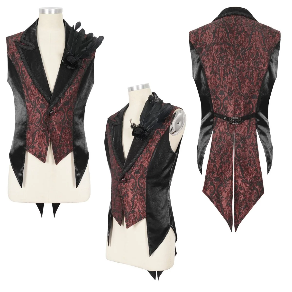 Chaleco Rojo y Negro Elegante para Hombre - Image 3
