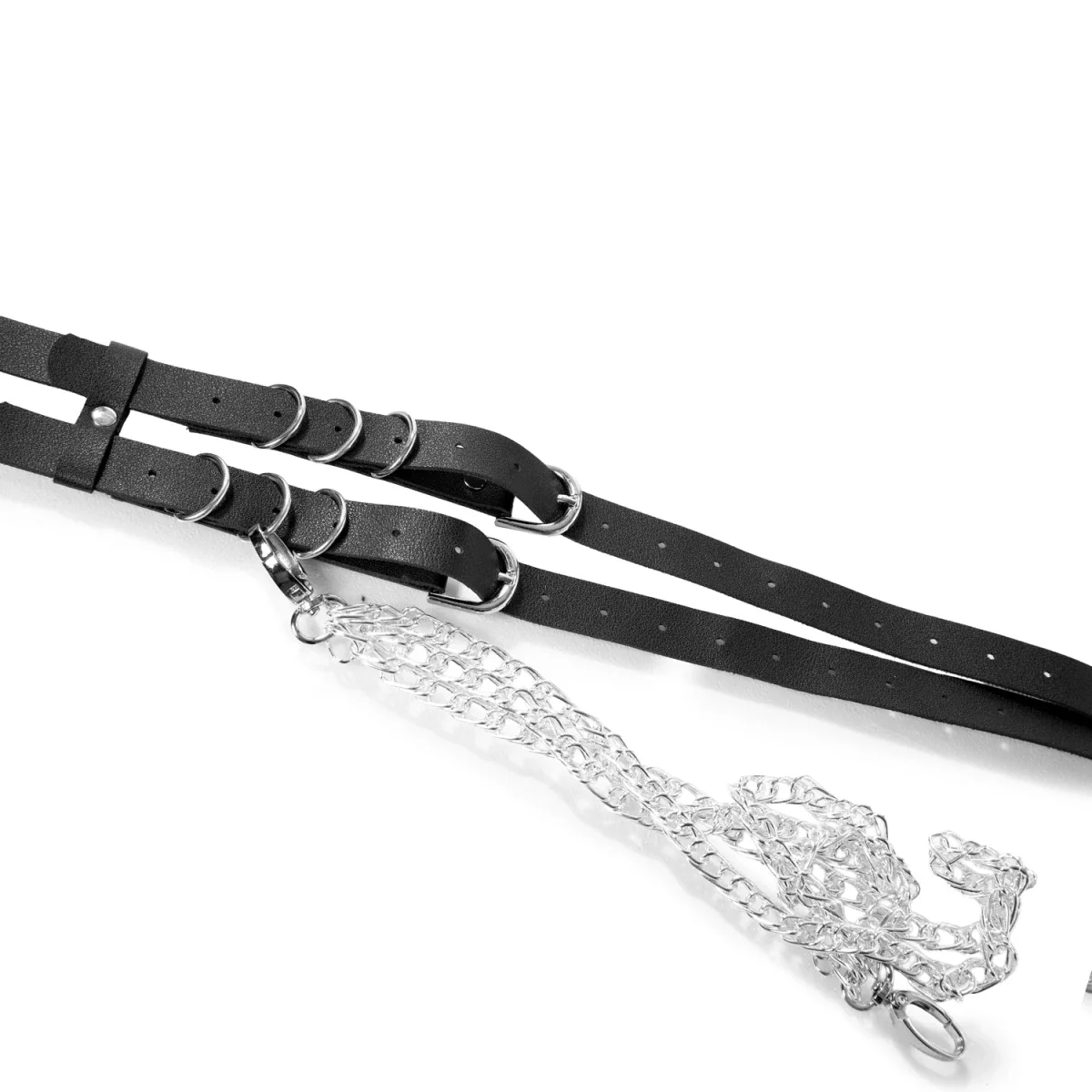 Cinturón de Polipiel Doble con Cadenas y Hebillas - Image 5