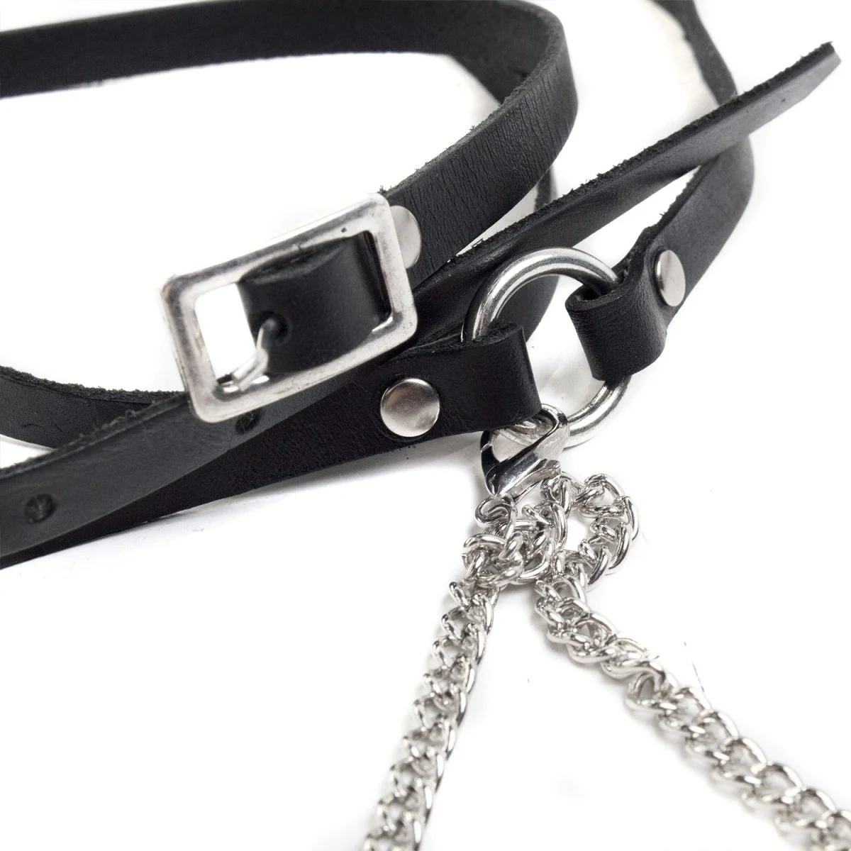 Cinturón de Cuero con Dos Cadenas - Image 5