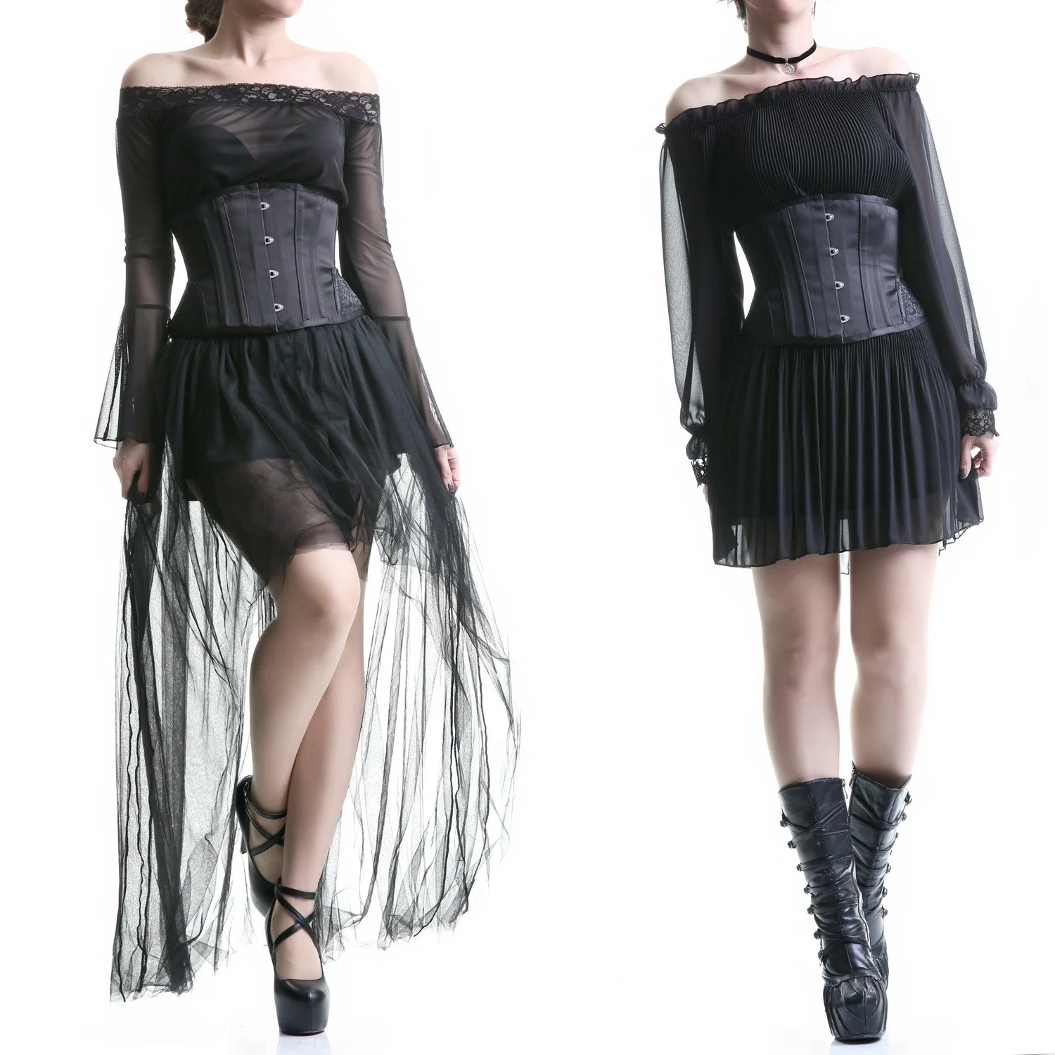Corsé Underbust Negro Varillas de Metal - Image 2