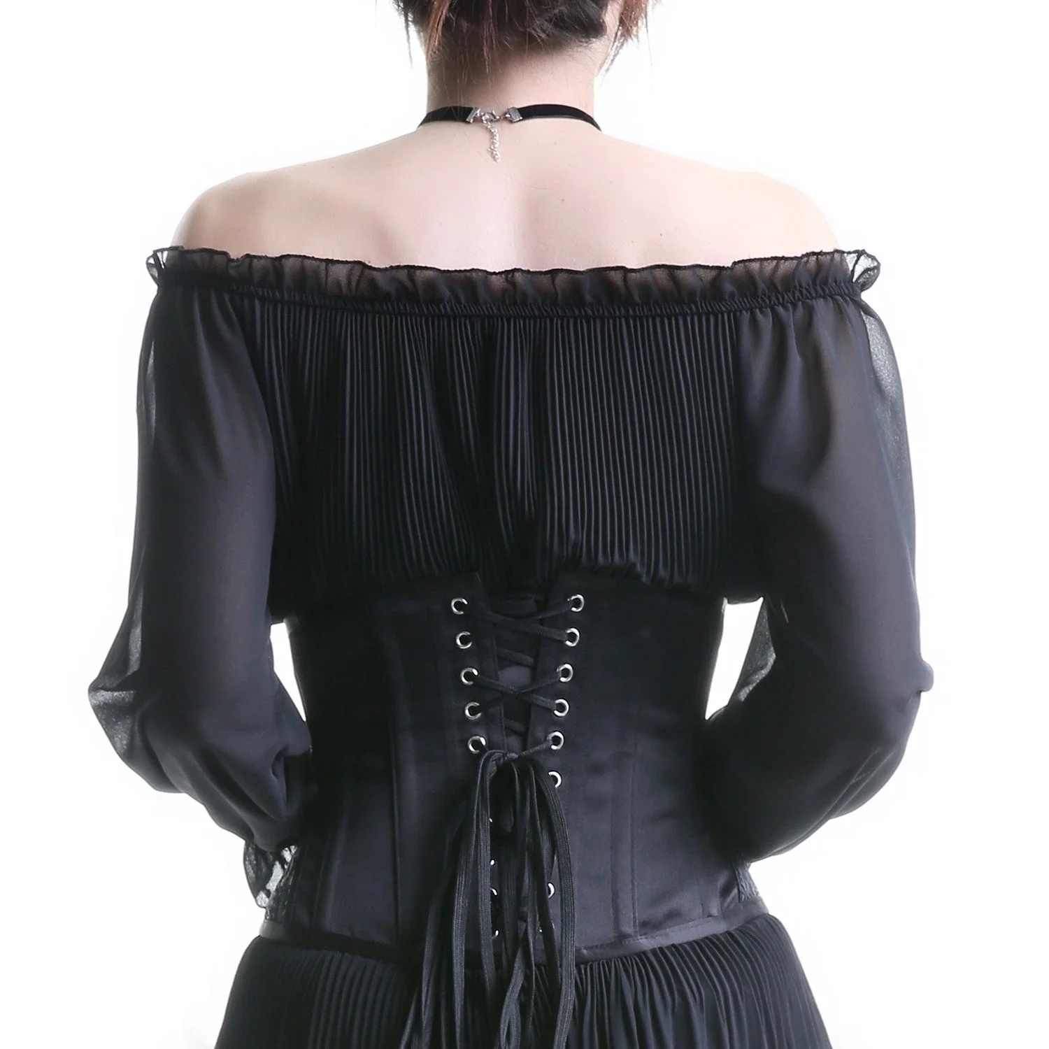 Corsé Underbust Negro Varillas de Metal - Image 3