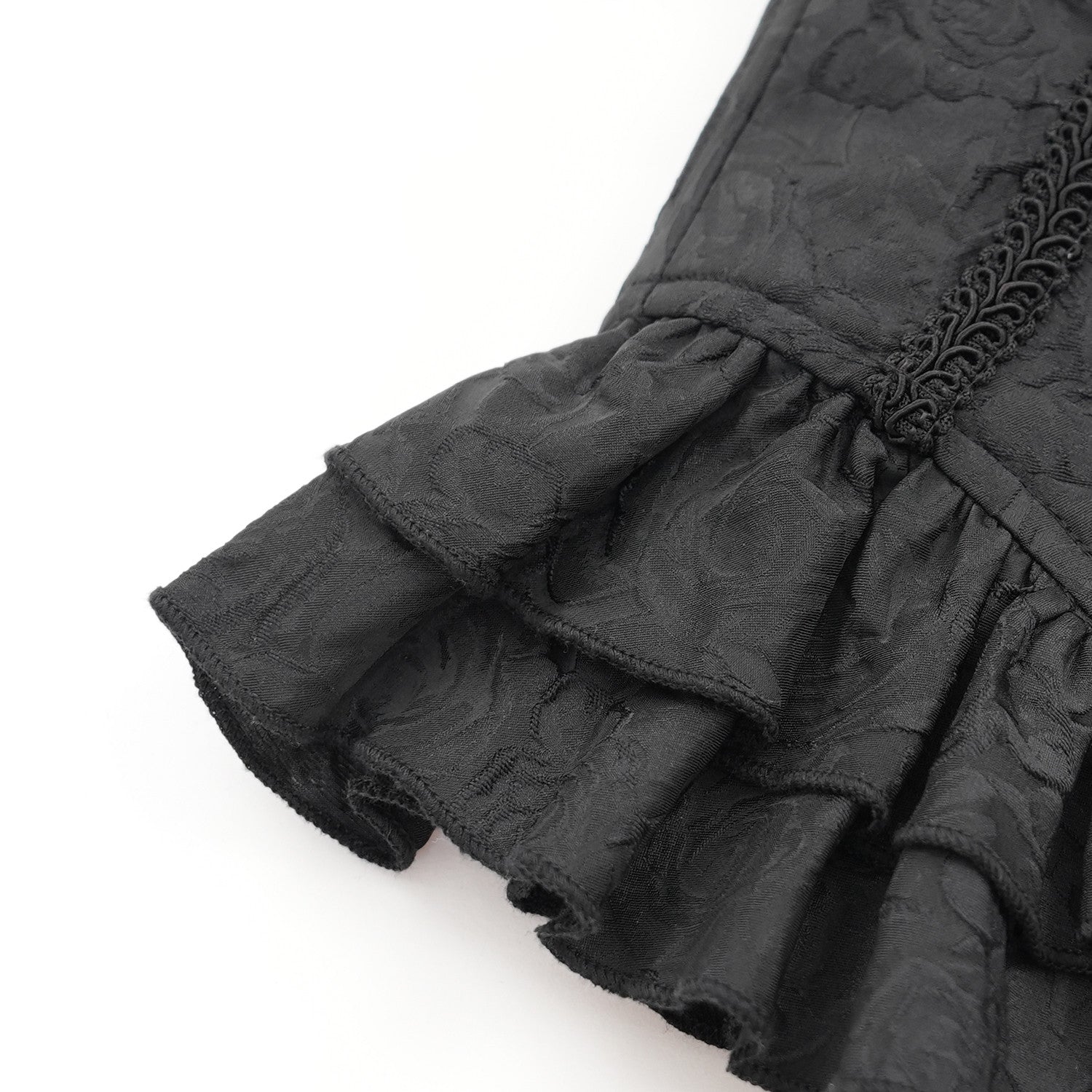 Corsé Underbust Negro Victoriano con Cruz y Volantes "VampiriaBK" - Image 13