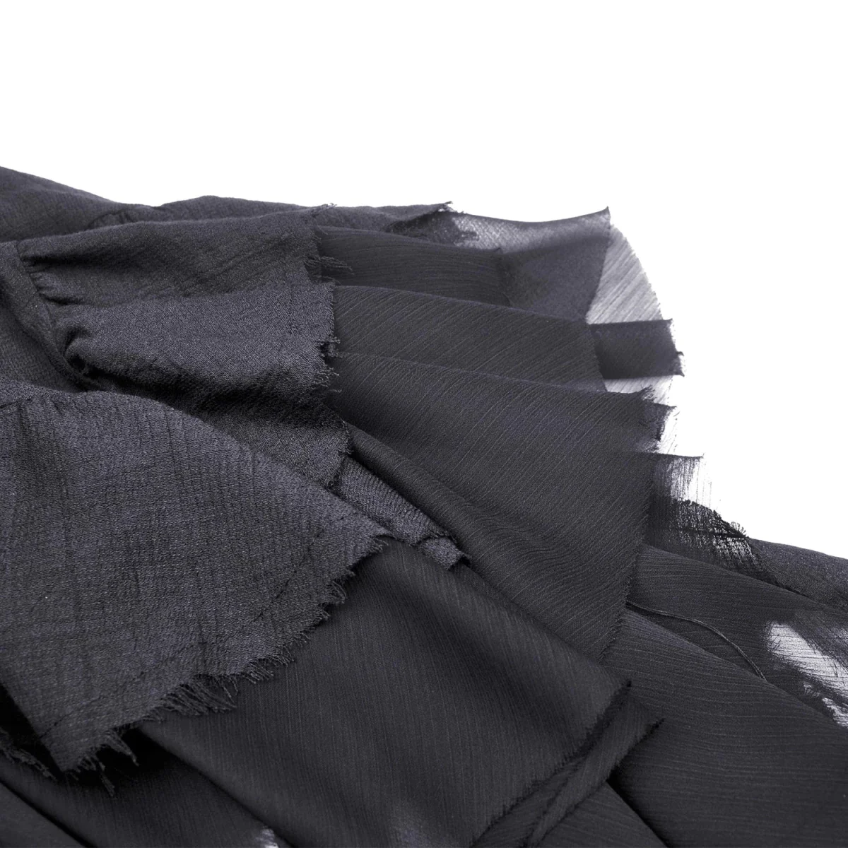 Falda Asimétrica de Tul Negro con Capas y Volantes - Image 13