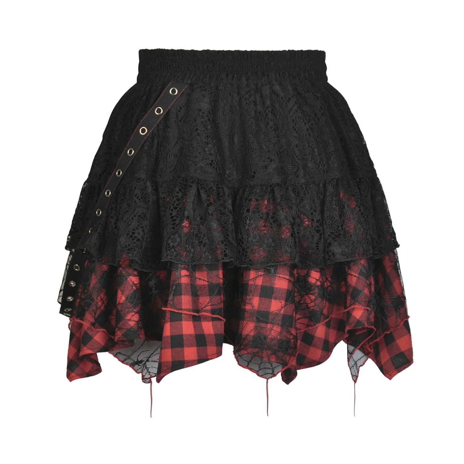 Falda con Tartán Rojo y Negro - Image 3