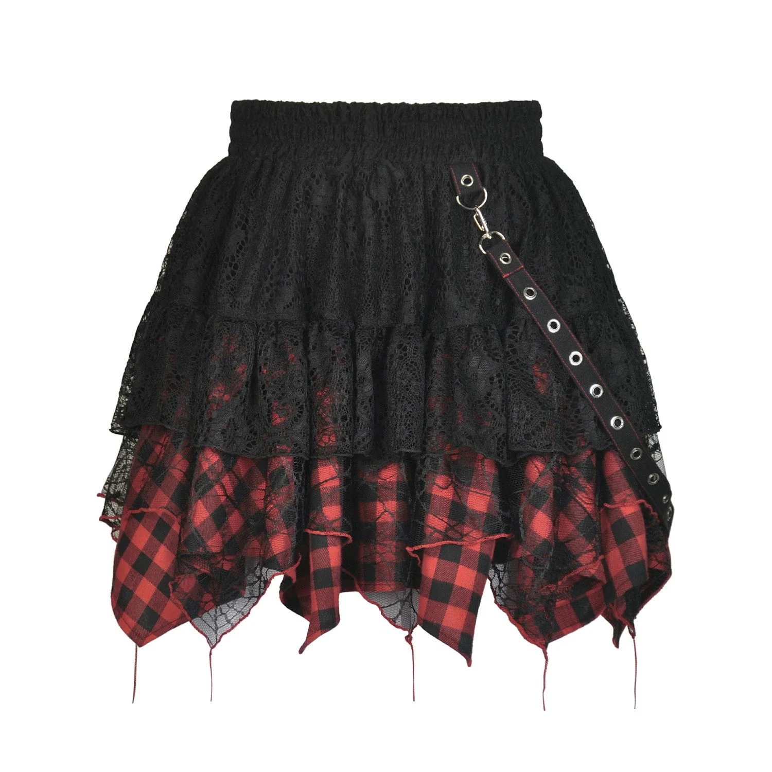 Falda con Tartán Rojo y Negro - Image 5