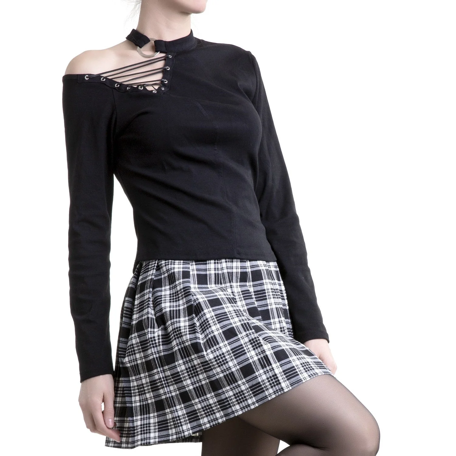 Falda de Tartán Blanco - Image 5