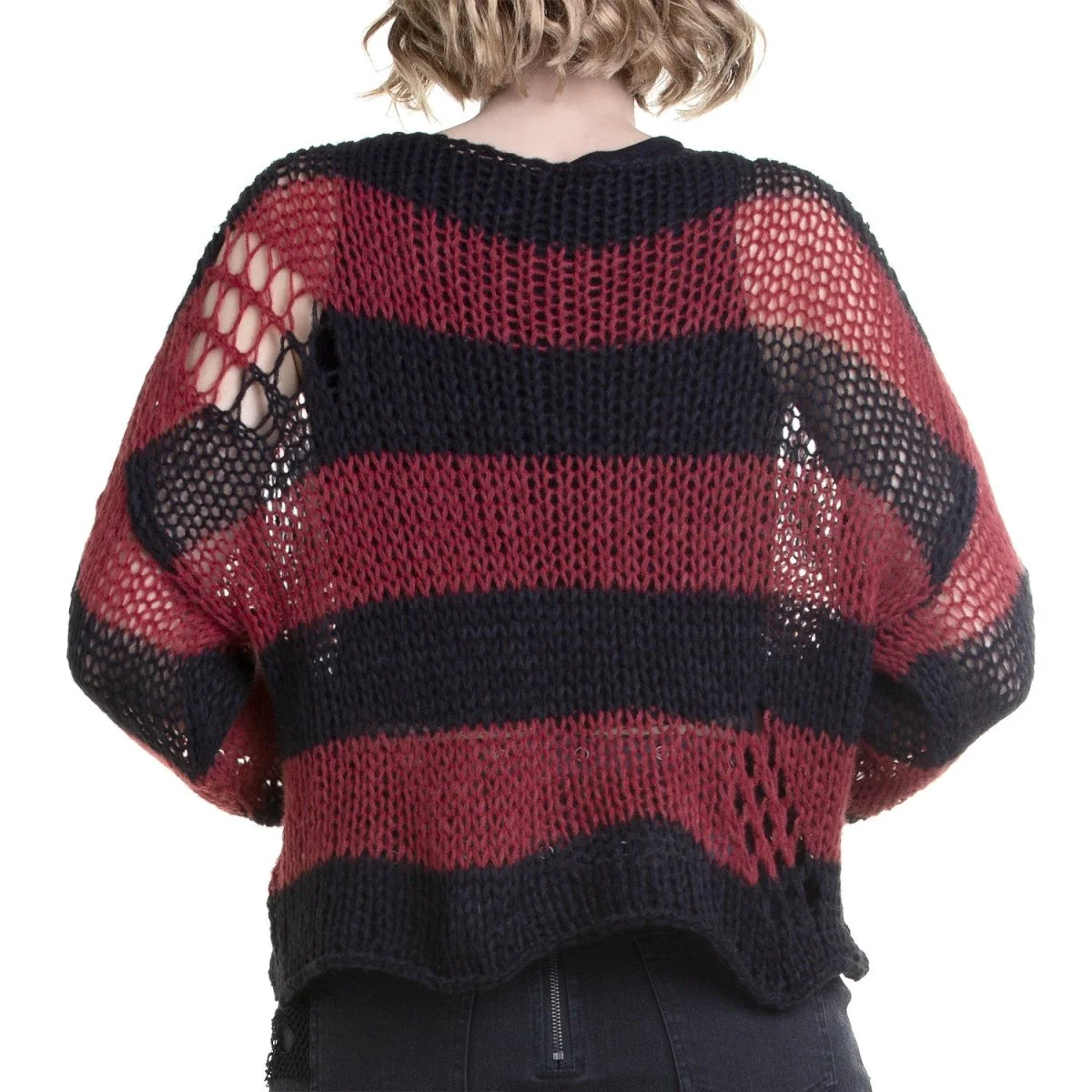 Jersey Punk Rayas Rojo y Negro Suave - Image 3