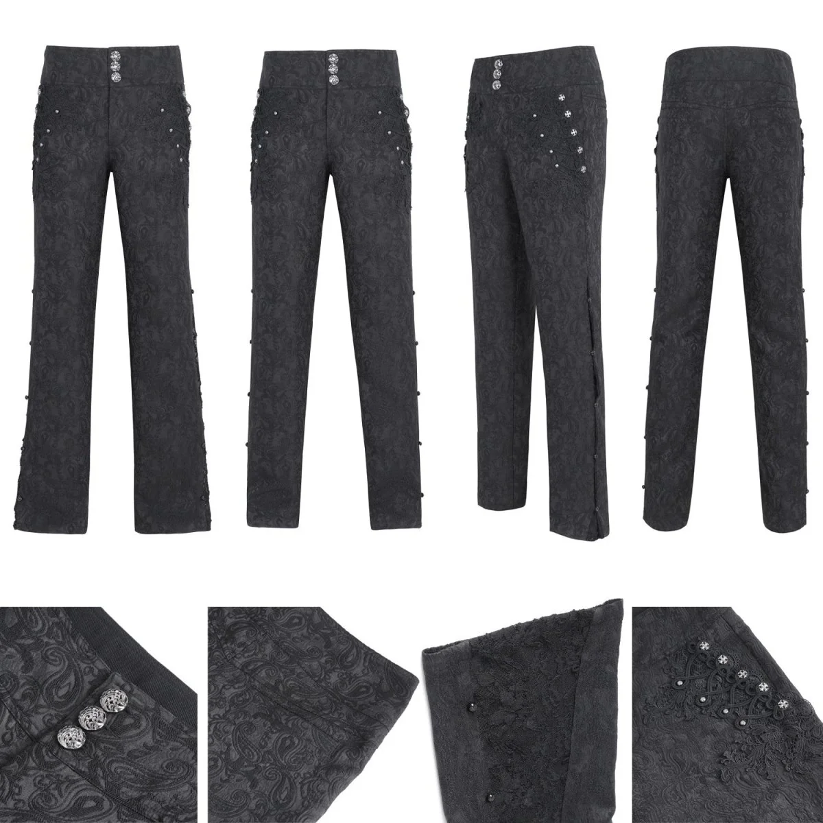 Pantalón Elegante con Brocado para Hombre - Image 3